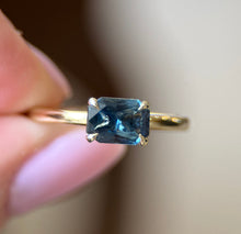 Teal Sapphire East West Stack Ring