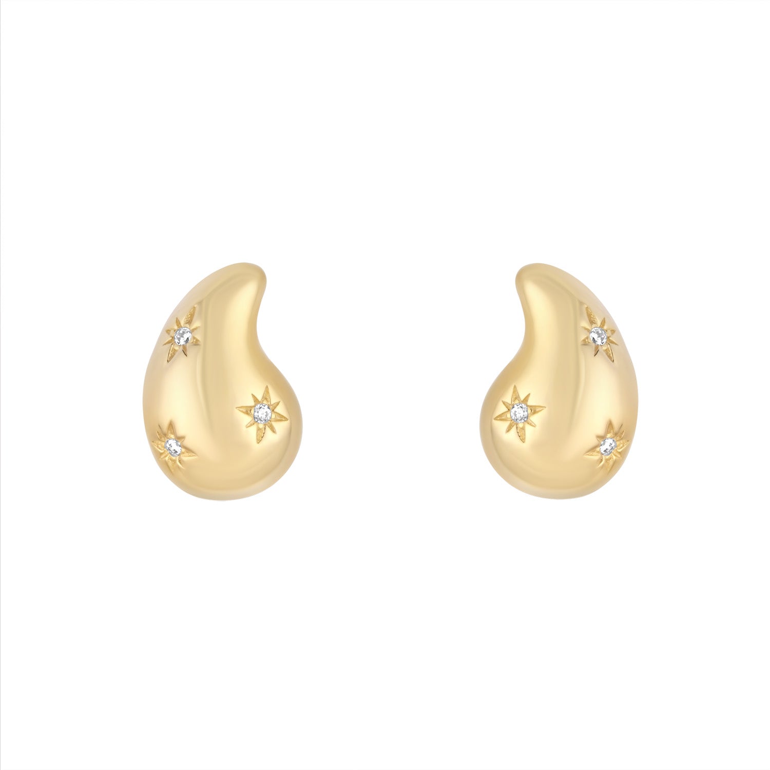 Starset Cz Teardrop Stud