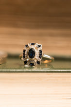 Sapphire and Diamond Shield Ring