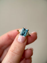 Blue Topaz & Diamond ring
