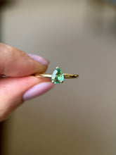 Mint Tourmaline Pear Solitaire Stack Ring