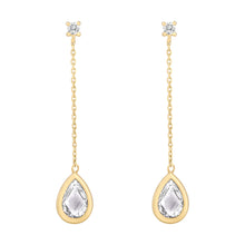 Pear CZ Bezel Drop Earring
