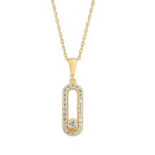 Open Oval CZ Pendant
