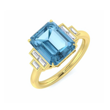 Blue Topaz & Diamond ring