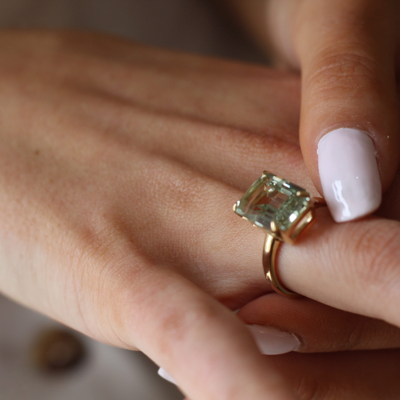 Green Amethyst Cocktail ring