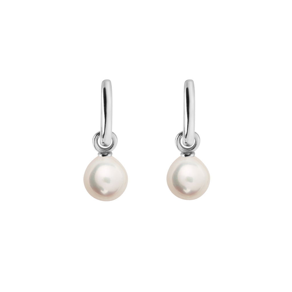 Aetia Pearl Hoop Earring Silver