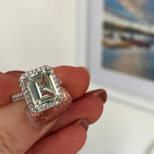 Green Amethyst Deco Ring