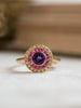 Pink Tournaline, Amethyst Target Ring