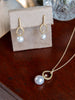 Pearl and diamond drop stud earring