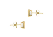 Diamond Bezel Studs | Emerald Cut