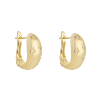 Star Set Tapered Creole Earring