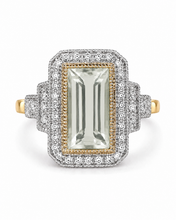 Green Amethyst Halo Cocktail Ring