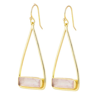 Manhattan | Rose Quartz Swing Earrings