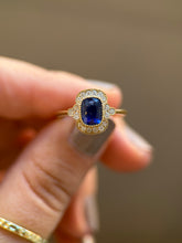 Blue Sapphire & Diamond Ring