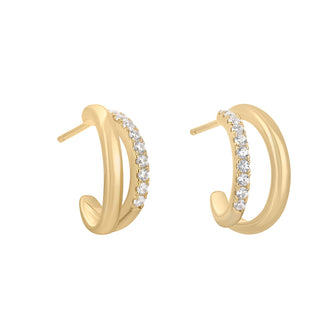 CZ Double Hoop Earring