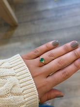 Green Emerald & Diamond Trilogy Ring