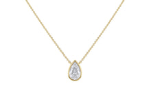 Diamond Bezel Pendant | Pear