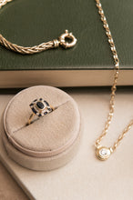 Sapphire and Diamond Shield Ring