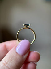 Teal Sapphire East West Stack Ring