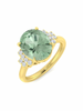 Green Amethyst & Diamond Ring