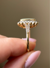 Opal and Diamond Halo Ring