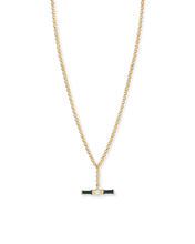 Dyllan Green Enamel T-Bar Necklace
