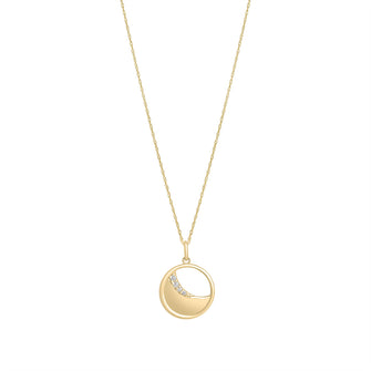Crescent Moon CZ Pendant
