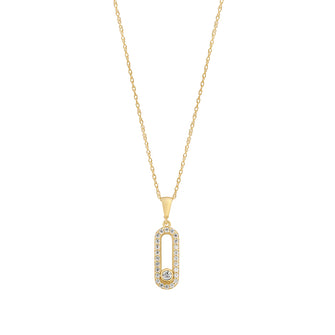Open Oval CZ Pendant 9ct gold