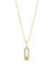 Open Oval CZ Pendant 9ct gold