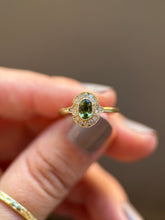 Green Sapphire & Diamond Ring