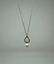 Pearl and Diamond Droplet Pendant