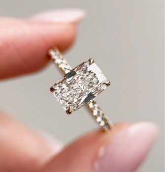 Cushion Cut Solitaire | Pave Shoulders