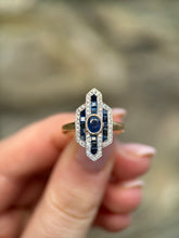 Sapphire and Diamond Skyscraper Ring