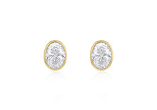 Diamond Bezel Studs | Oval