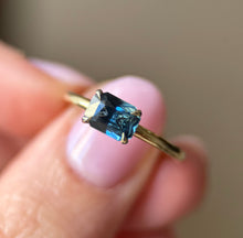 Teal Sapphire East West Stack Ring