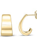 Flat Tapered Half Hoop Earring