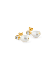 Bella Pearl & White Topaz Earrings