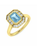Blue Topaz & Diamond ring