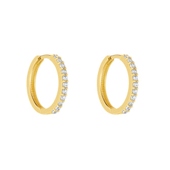 Gold CZ Huggie 15mm