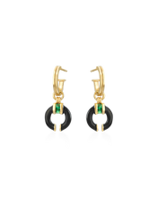 Delphine Black Enamel Earrings