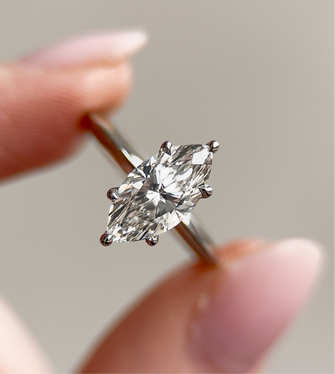 Marquise Solitaire | Knife edge band