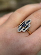 Sapphire and Diamond Skyscraper Ring