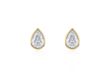 Diamond Bezel Studs | Pear