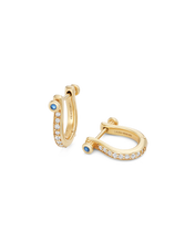 Cora White Topaz Hoop Earrings