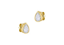 Diamond Bezel Studs | Pear