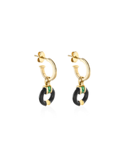 Delphine Black Enamel Earrings