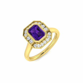 Amethyst & Diamond Dress Ring