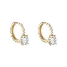 CZ Charm  Drop Huggie Earrings