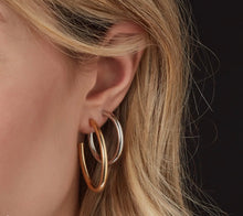 Silver Rounded Oval Hoop