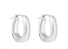 Sterling Silver Squared Hoop Earrings